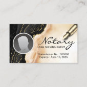 Notar Signage Agent Modernes Marble Agate Foto Visitenkarte (Vorderseite)