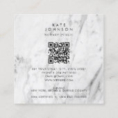 Notar Signatur Agent Feather Quill Moderner Marmor Quadratische Visitenkarte (Rückseite)