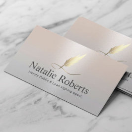 Notar Signatur Agent Gold Quill Elegantes Silber Visitenkarte