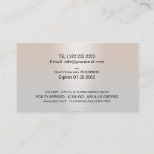 Notar Signatur Agent Gold Quill Elegantes Silber Visitenkarte (Rückseite)