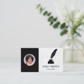 Notar-Signatur-Agent Marble Picture Ink Quill Visitenkarte (Stehend Vorderseite)