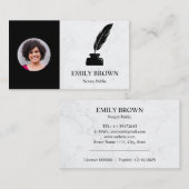 Notar-Signatur-Agent Marble Picture Ink Quill Visitenkarte (Vorne/Hinten)