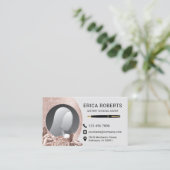 Notar Signatur Agent Moderne Rose Gold Floral Foto Visitenkarte (Stehend Vorderseite)