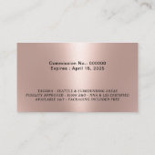 Notar Signatur Agent Moderne Rose Gold Foto Visitenkarte (Rückseite)