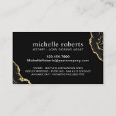 Notar Signatur Agent Modernes Black Gold Agate Fot Visitenkarte (Rückseite)