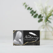 Notar Signatur Agent Modernes Black Gold Agate Fot Visitenkarte (Stehend Vorderseite)