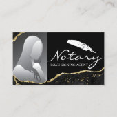 Notar Signatur Agent Modernes Black Gold Agate Fot Visitenkarte (Vorderseite)