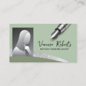 Notar Signatur Agent Modernes Foto Visitenkarte (Vorderseite)