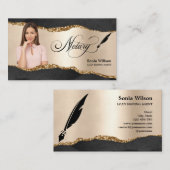 Notar-Signatur-Agent Modernes Insert-Foto Visitenkarte (Vorne/Hinten)