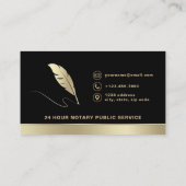 Notar Signatur Agent QR Code Foto Black & Gold Visitenkarte (Rückseite)