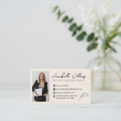 Notar Signatur Agent QR Code Foto Visitenkarte (Stehend Vorderseite)