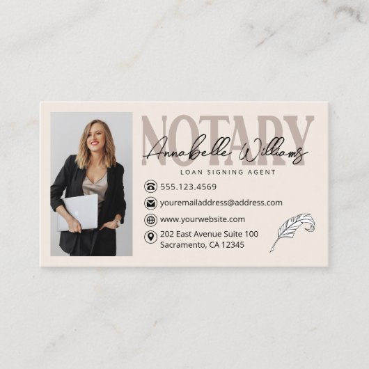 Notar Signatur Agent QR Code Foto Visitenkarte (Vorderseite)