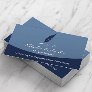 Notar-Signatur Agent Quill Logo Navy Blue Visitenkarte