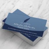 Notar-Signatur Agent Quill Logo Navy Blue Visitenkarte