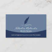 Notar-Signatur Agent Quill Logo Navy Blue Visitenkarte (Vorderseite)