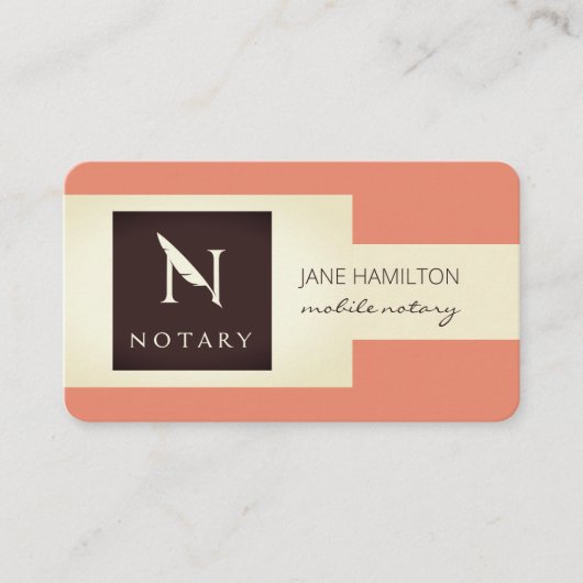 Notar Signatur Agent Retro Visitenkarte (Vorderseite)