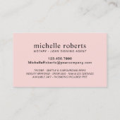 Notar-Signatur-Agent Rosa Rosa Silver Foto Visitenkarte (Rückseite)