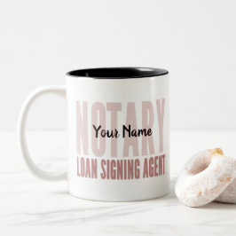 Notar-Signatur Agent Roter Schriftart kundenspezif Zweifarbige Tasse