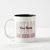 Notar-Signatur Agent Roter Schriftart kundenspezif Zweifarbige Tasse (Links)