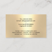 Notar Signatur Agent Sage Green & Gold Quill Logo Visitenkarte (Rückseite)