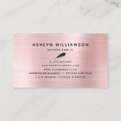 Notar-Signatur-Agent Schwarz-Rosa-Glitzer Typ Visitenkarte (Rückseite)