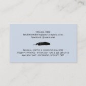 Notar Signatur Agent Silver Floral Blue Foto Visitenkarte (Rückseite)