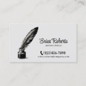 Notar Signatur Agent Vintag Quill Pen Schlicht Visitenkarte (Vorderseite)