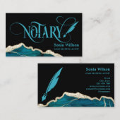 Notar Signature Agent Moderner Aquamariner Agate B Visitenkarte (Vorne/Hinten)