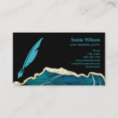 Notar Signature Agent Moderner Aquamariner Agate B Visitenkarte (Rückseite)