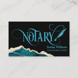Notar Signature Agent Moderner Aquamariner Agate B Visitenkarte