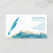 Notar Signature Agent Moderner Aquamariner Agate B Visitenkarte (Rückseite)