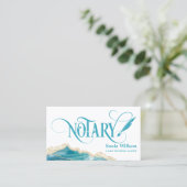 Notar Signature Agent Moderner Aquamariner Agate B Visitenkarte (Stehend Vorderseite)