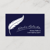 Notar Signature Agent Quill Signature Navy Visitenkarte (Vorderseite)