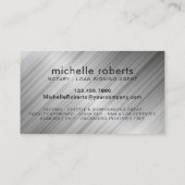 Notar Signature Agent Typografie Imitate Metallic Visitenkarte (Rückseite)