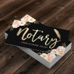 Notar Signature Agent Vintag Floral Visitenkarte<br><div class="desc">Notarkredit Signing Agent Moderne Gold Typografie Vintage florale Business Cards.</div>