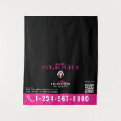 Notar-Signieragenten-Foto-QR-Code-Tischbanner Wandteppich (Vorderseite)