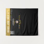 Notar-Signieragenten-Foto-QR-Code-Tischbanner Wandteppich (Vorderseite (Horizontal))