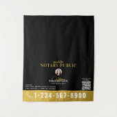 Notar-Signieragenten-Foto-QR-Code-Tischbanner Wandteppich (Vorderseite)