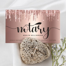 Notar Signieren Agent Copper PInk Glitzer Script