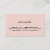 Notar Signieren Agent Vintag Quill Pen Rosa Visitenkarte (Rückseite)