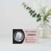 Notar Signierung Agent Schlicht Schwarz & Rosa Fot Visitenkarte (Stehend Vorderseite)