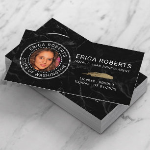 Notar Signing Agent Black Marble Foto Visitenkarte