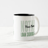 Notar Signing Agent Grüner Schriftart individuell  Zweifarbige Tasse (VorderseiteRechts)