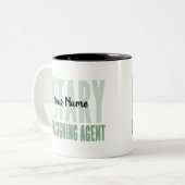 Notar Signing Agent Grüner Schriftart individuell  Zweifarbige Tasse (Vorderseite Links)