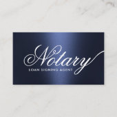 Notar Signing Agent Metallic Navy Blue Visitenkarte (Vorderseite)