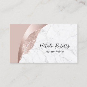 Notar Signing Agent Moderne Marmoranlage Rose Gold Visitenkarte