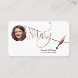 Notar Signing Agent Moderne Rose Gold Agate Visitenkarte