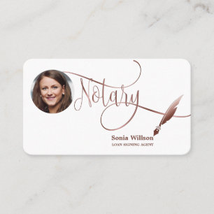 Notar Signing Agent Moderne Rose Gold Agate Visitenkarte