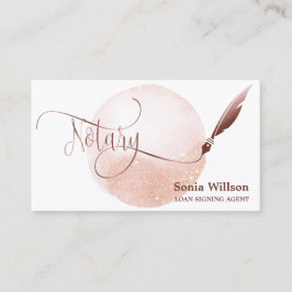 Notar Signing Agent Moderne Rose Gold Agate Visitenkarte
