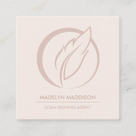 Notar Signing Agent Moderne Rose Quadratische Visitenkarte